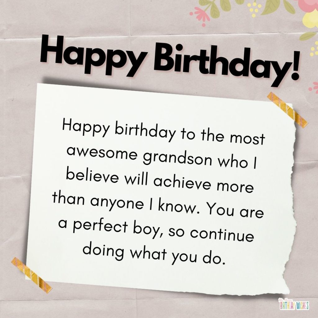 for the awesome grandson birthday card with minimal elegant design card