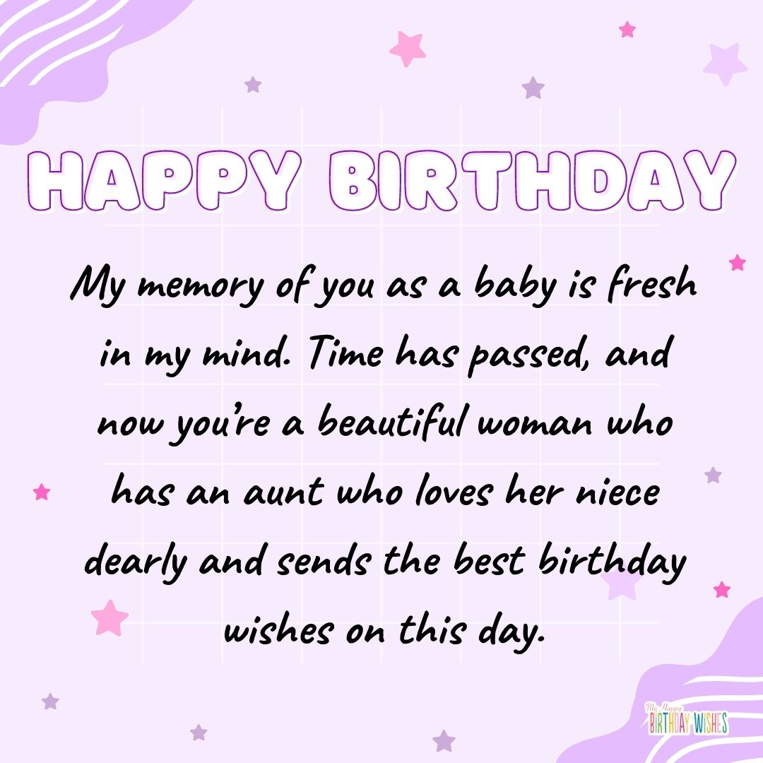 birthday wishes for niece violet themed and with stars design