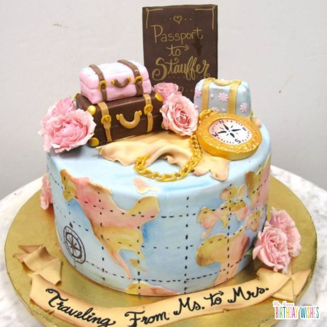 travel design birthday cake