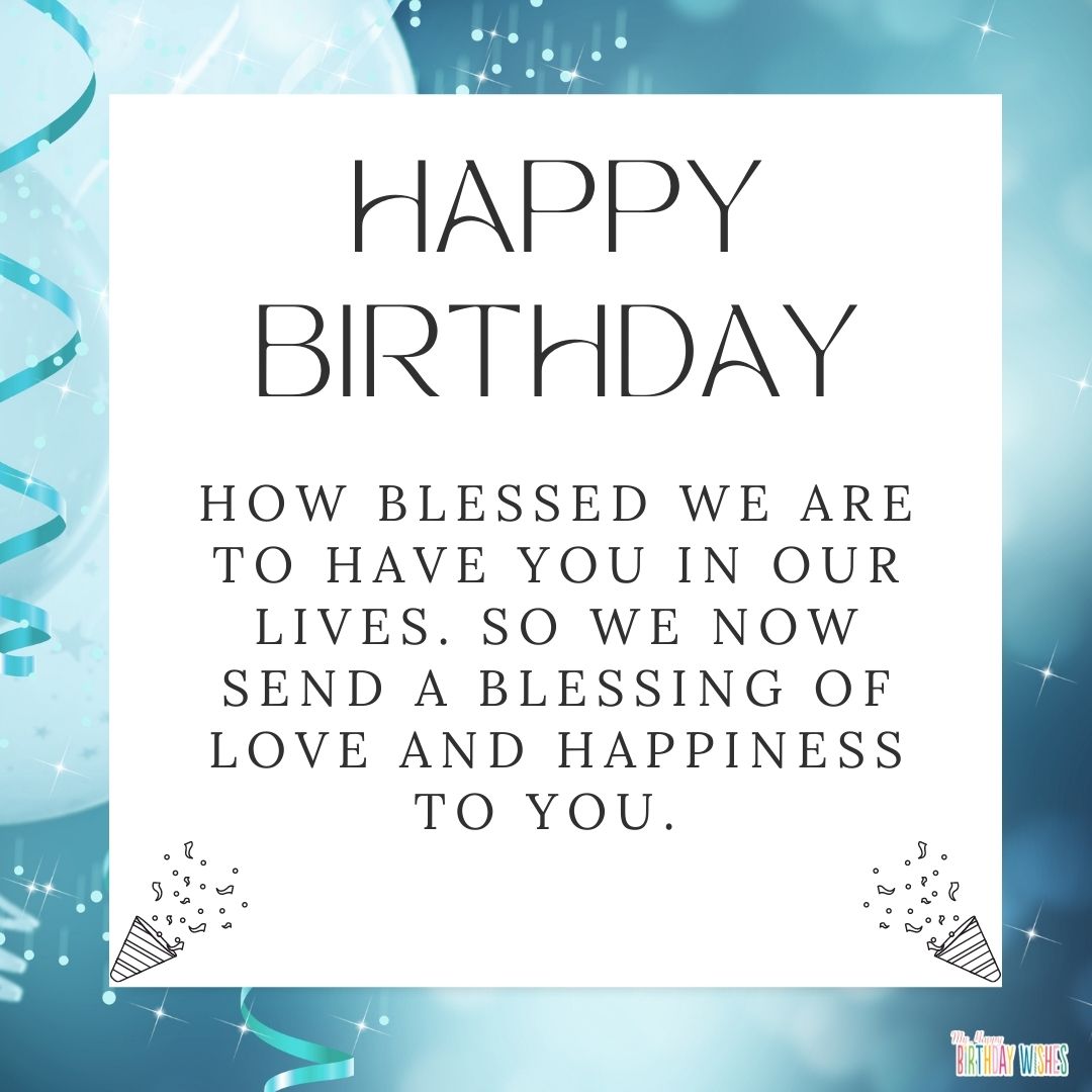 aqua blue theme design birthday card with birthday wishes