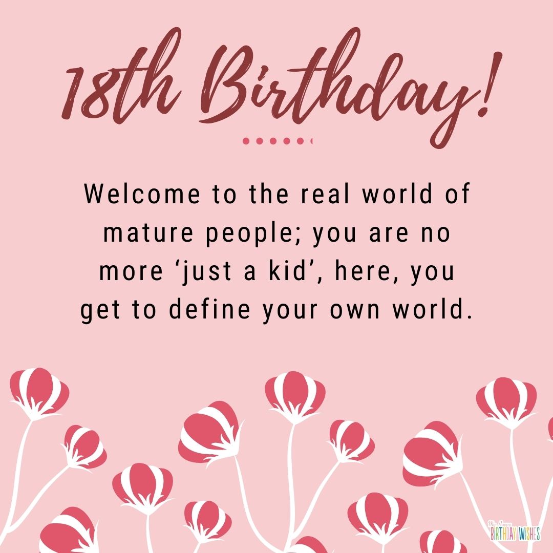 welcoming to real world birthday card, pink motif