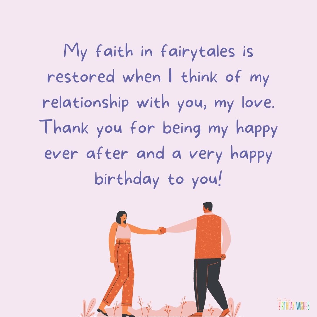 sweet and rhyme birthday wish for lover with couple design