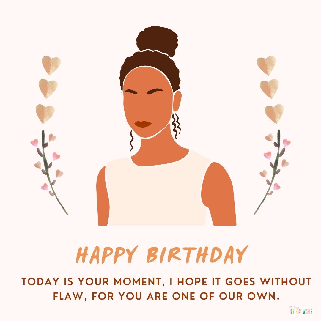 woman birthday card design for sister-in-law with short wish