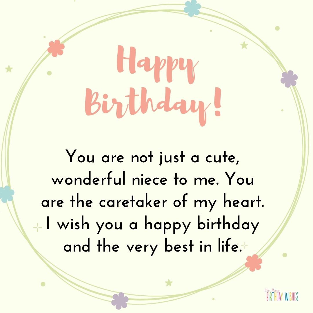 sparkling birthday card design with birthday wish for niece