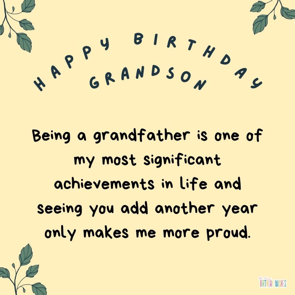 cute design birthday card and wishes for grandson