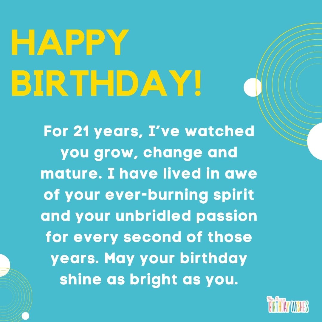 birthday wish for growth and all good things with minimal and blue design