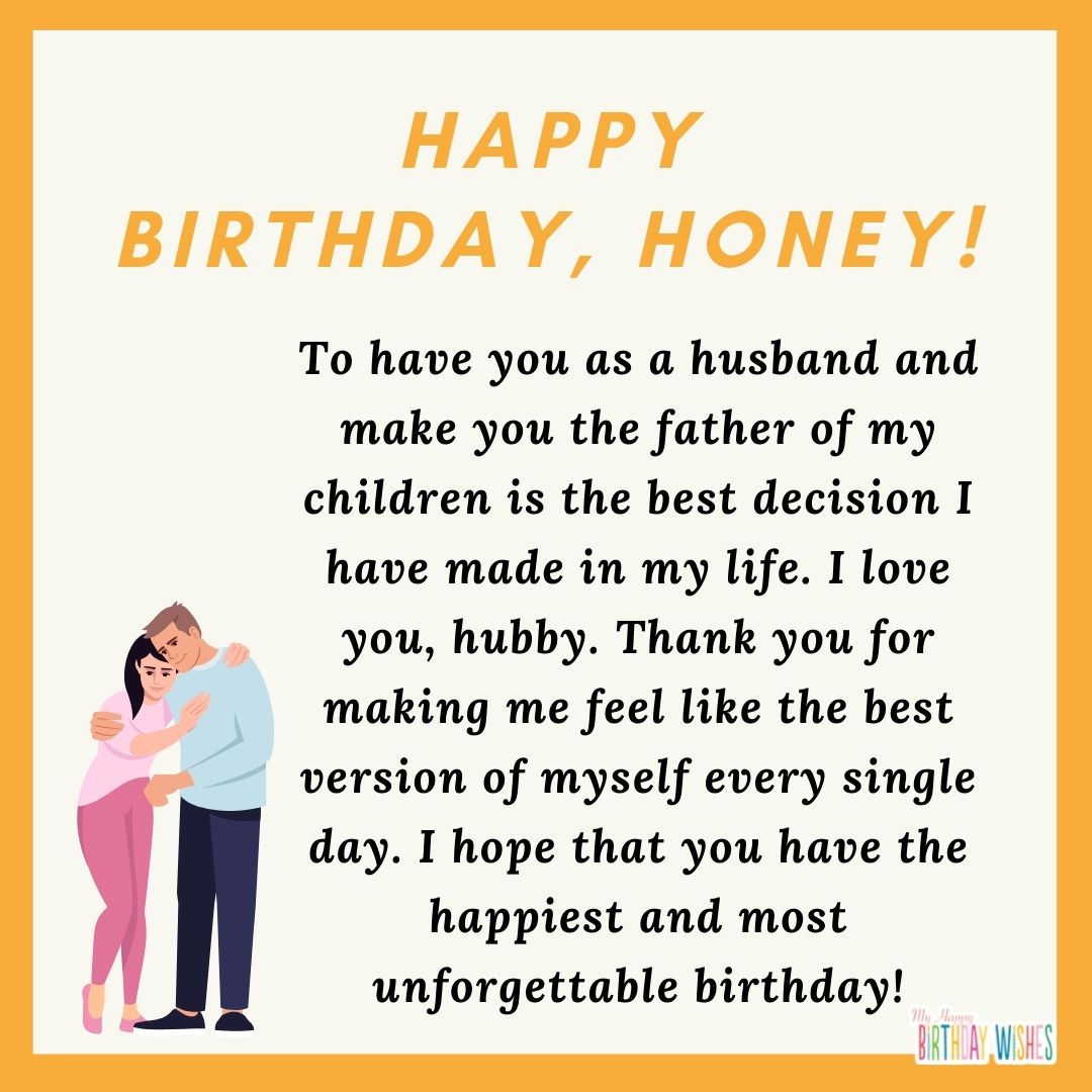 long and sweet birthday message for husband with minimal design