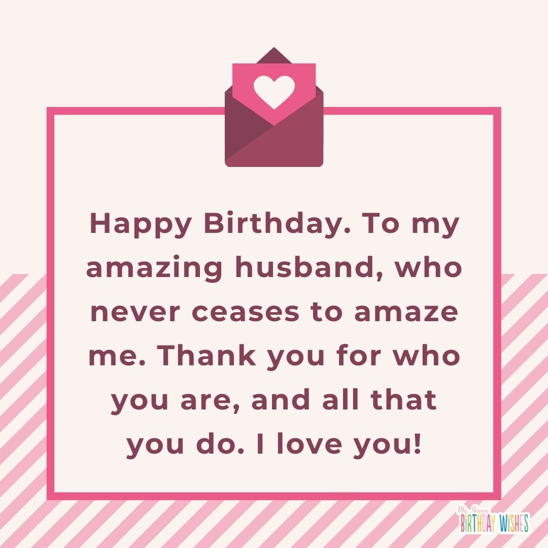 aesthetic and modernize birthday card design for husband with wishes