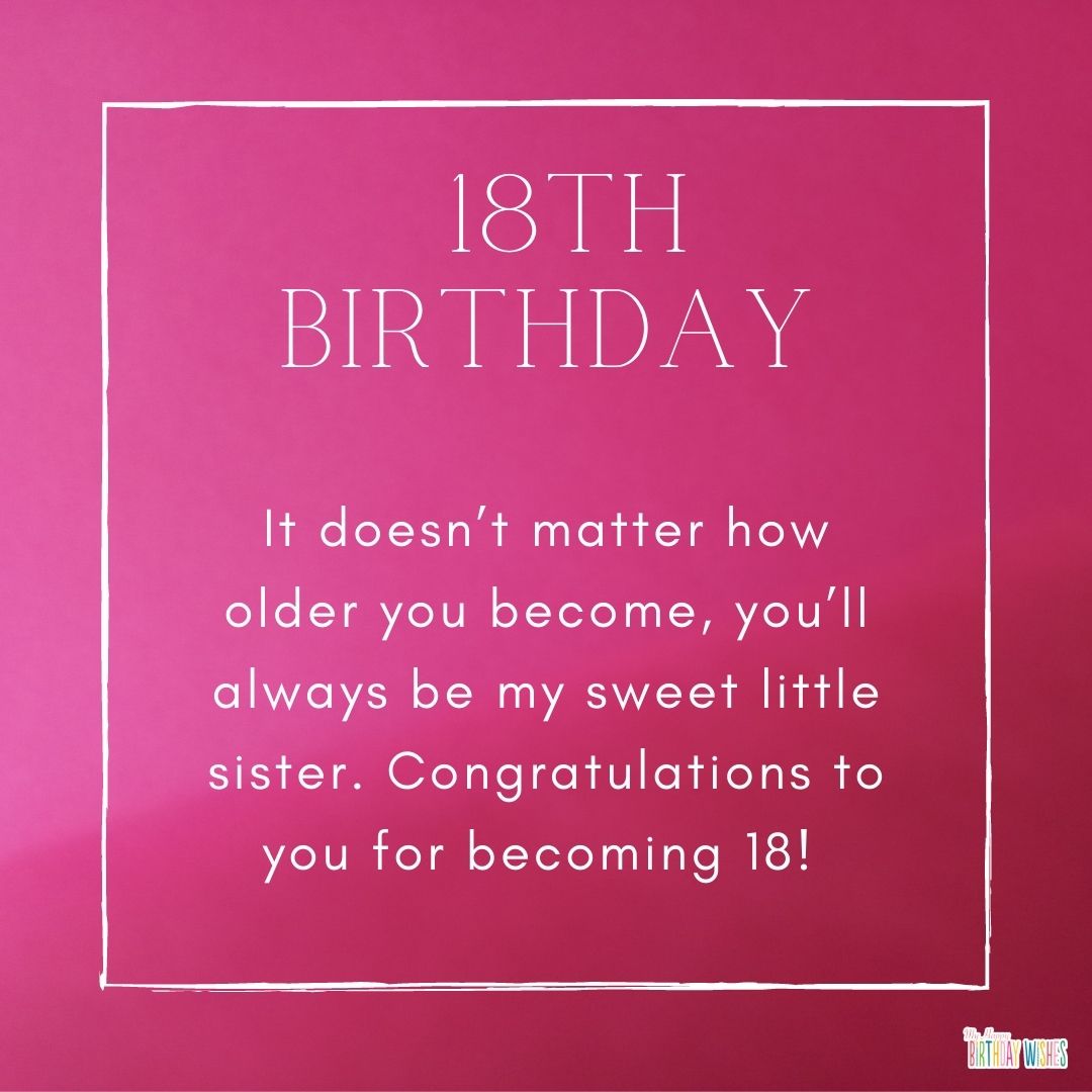 elegant pink 18th birthday with short birthday message