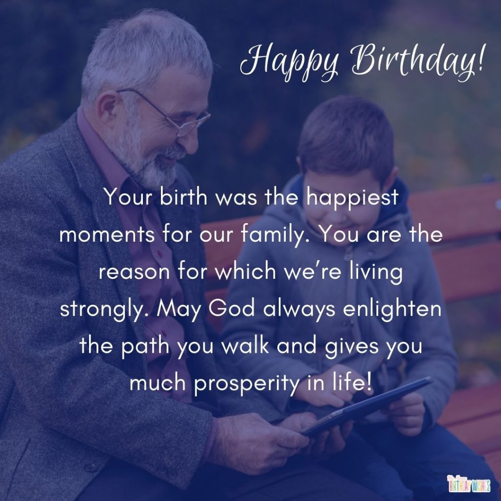 meaningful birthday card for grandson with grandpa and grandson picture