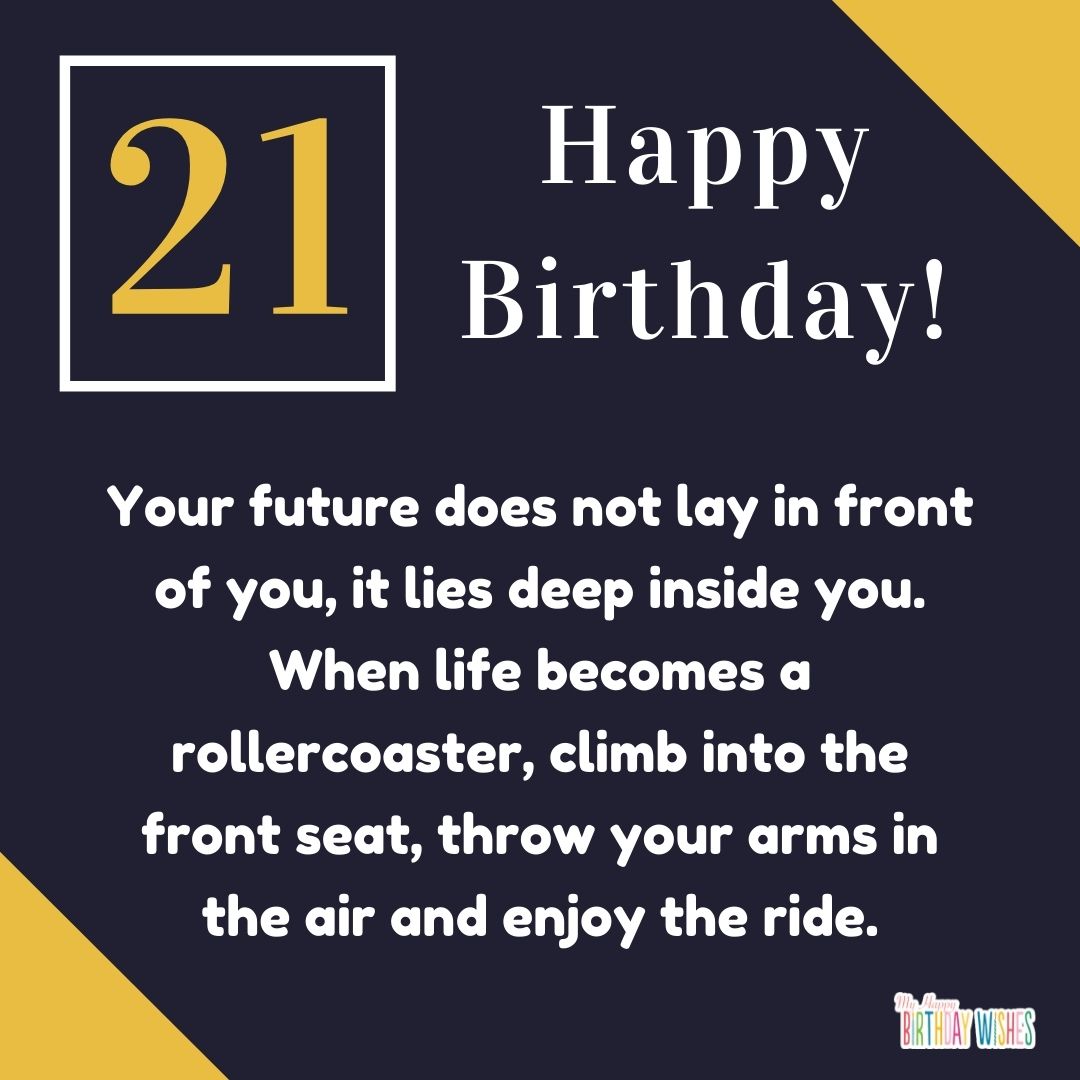 formal design birthday wish for 21st birthday