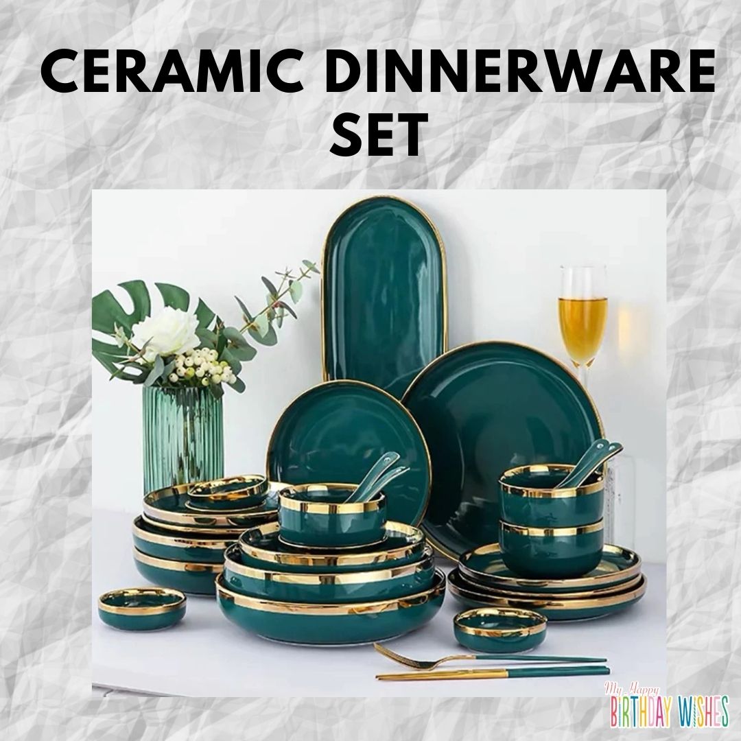 Ceramic Dinnerware Set in emerald green