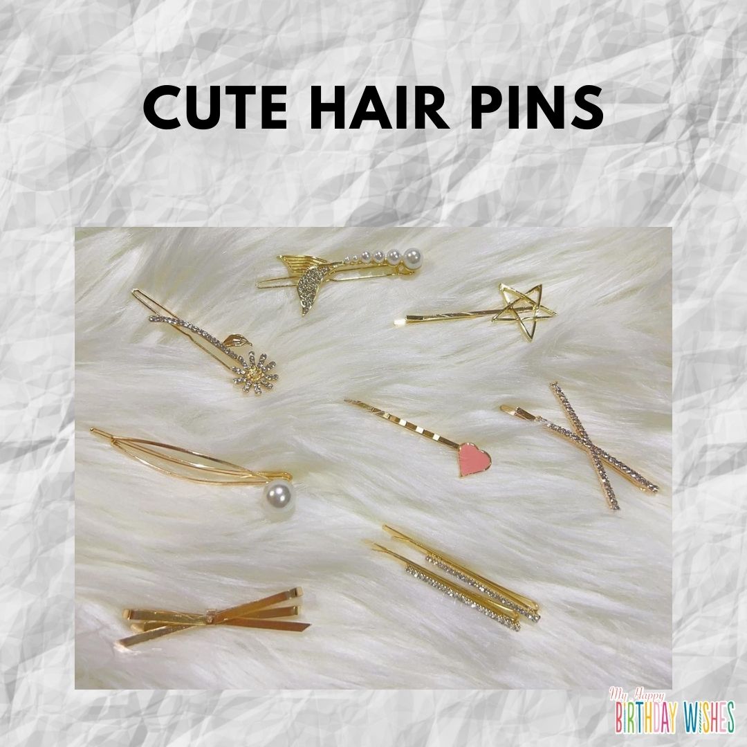 Cute Hair Pins in gold and stones