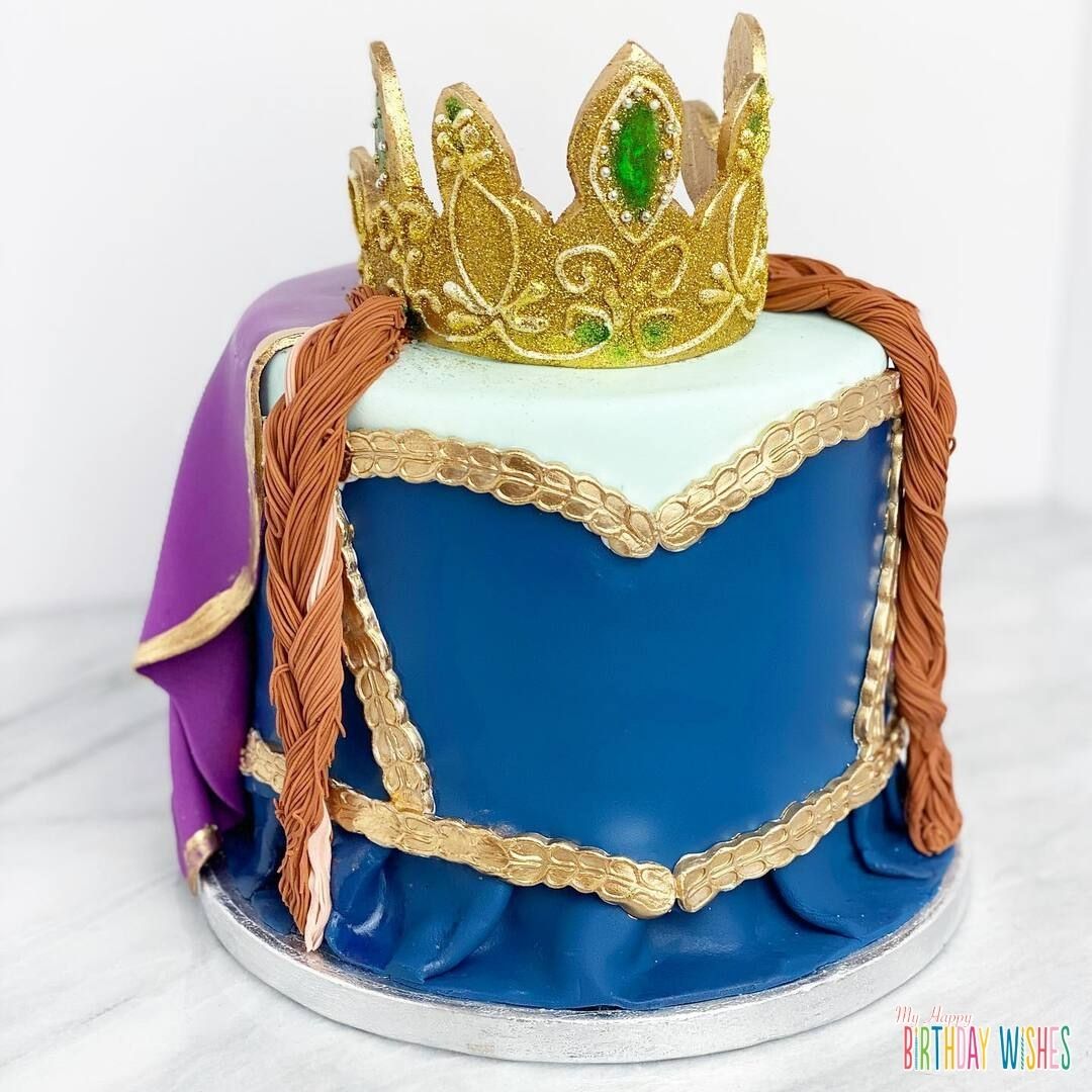 Frozen Anna Crown Cake is designed after Anna's gown and cape.