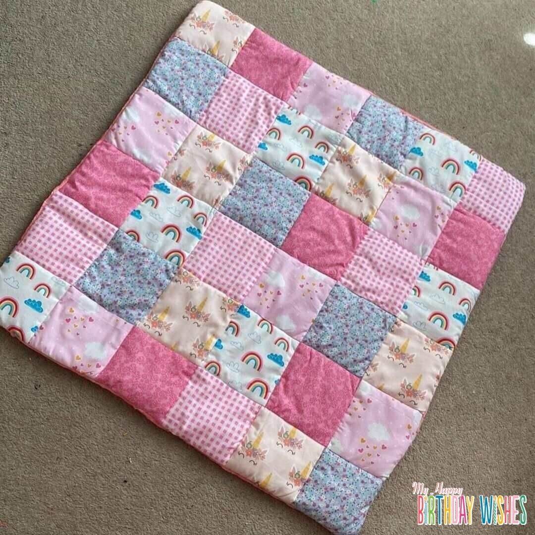 Gorgeous Pink Patchwork that comes with cute rainbow designs and girly art.