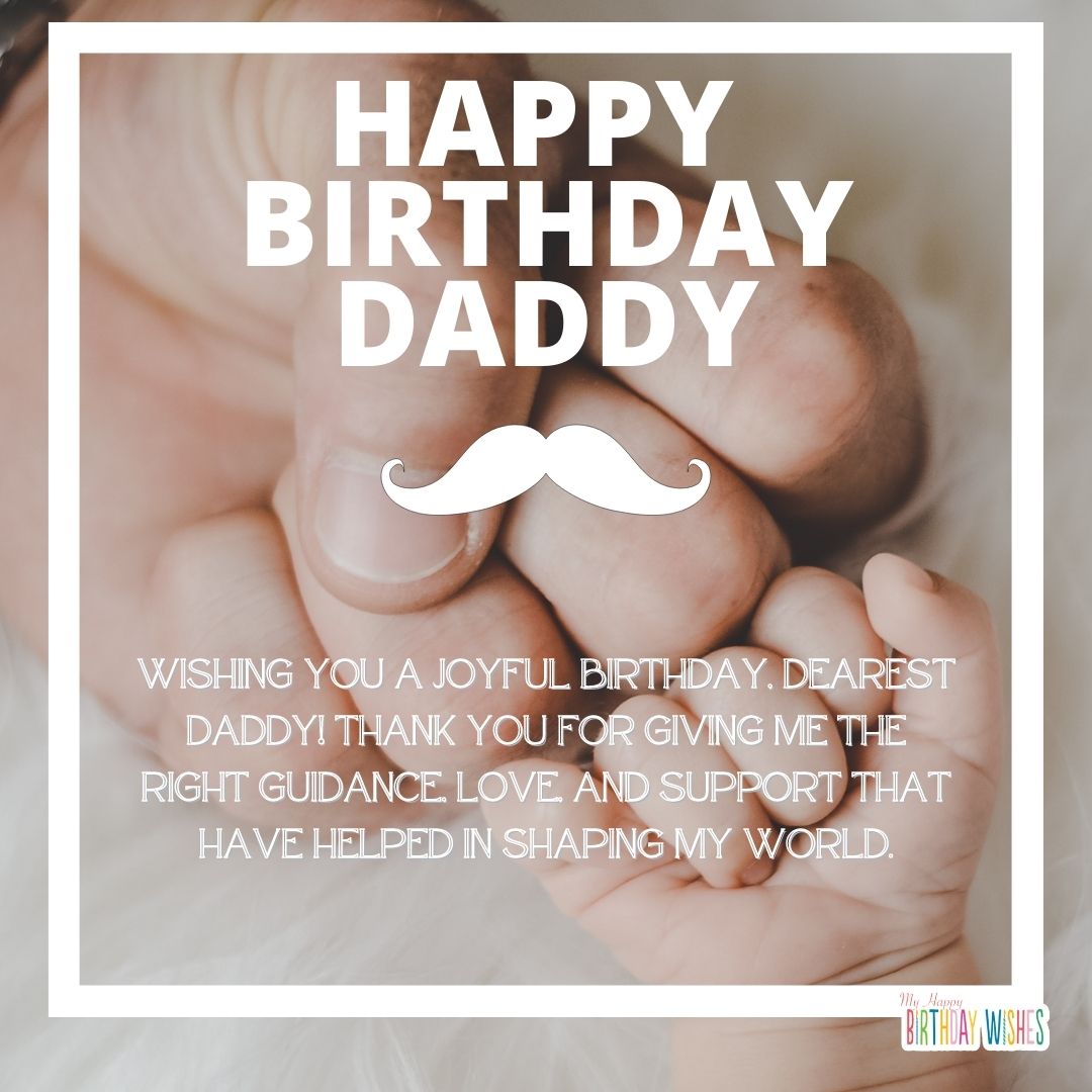 Wishing you a joyful birthday, dearest Daddy! Thank you for giving me the right guidance, love, and support that have helped in shaping my world.
