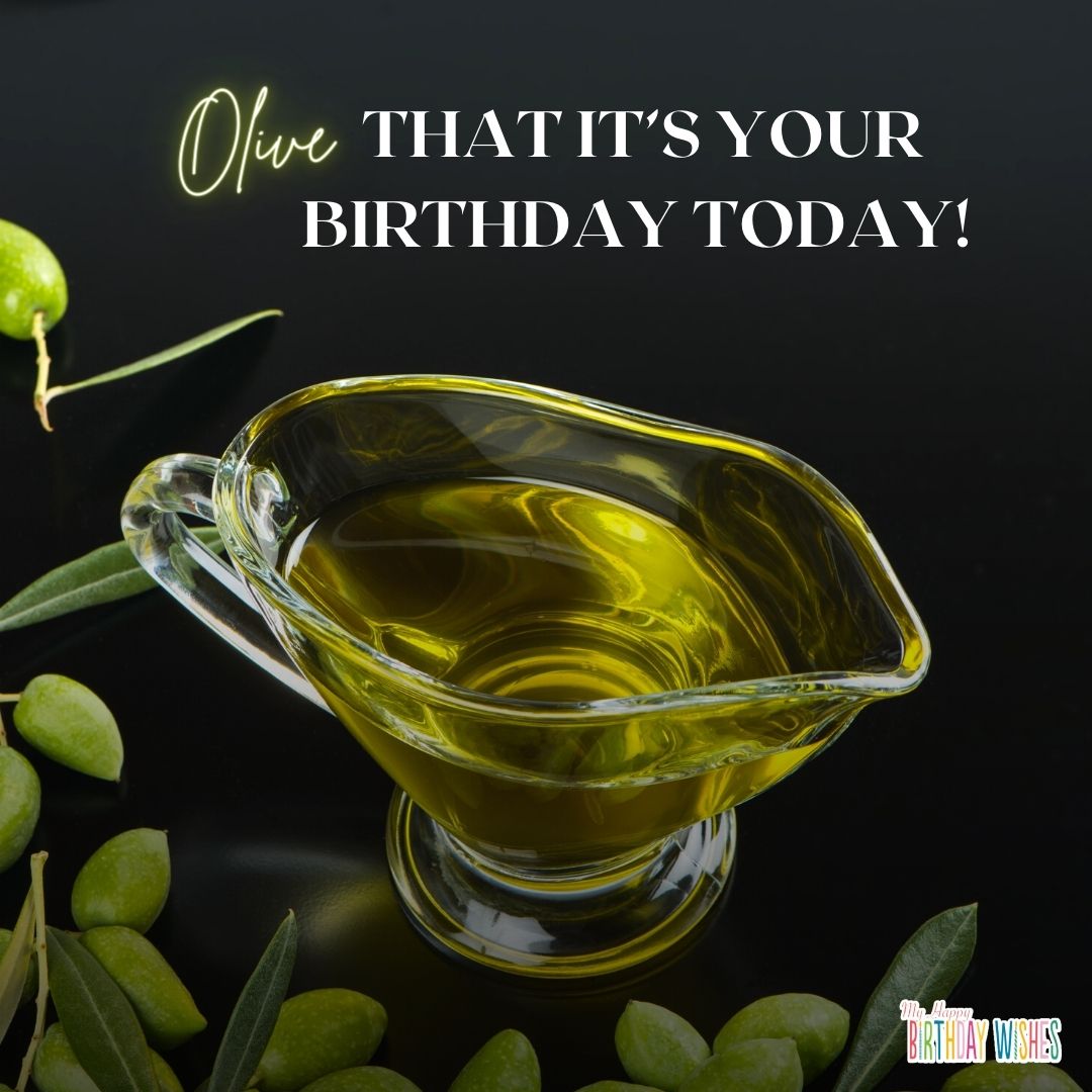 Olive oil in a transparent tea pot