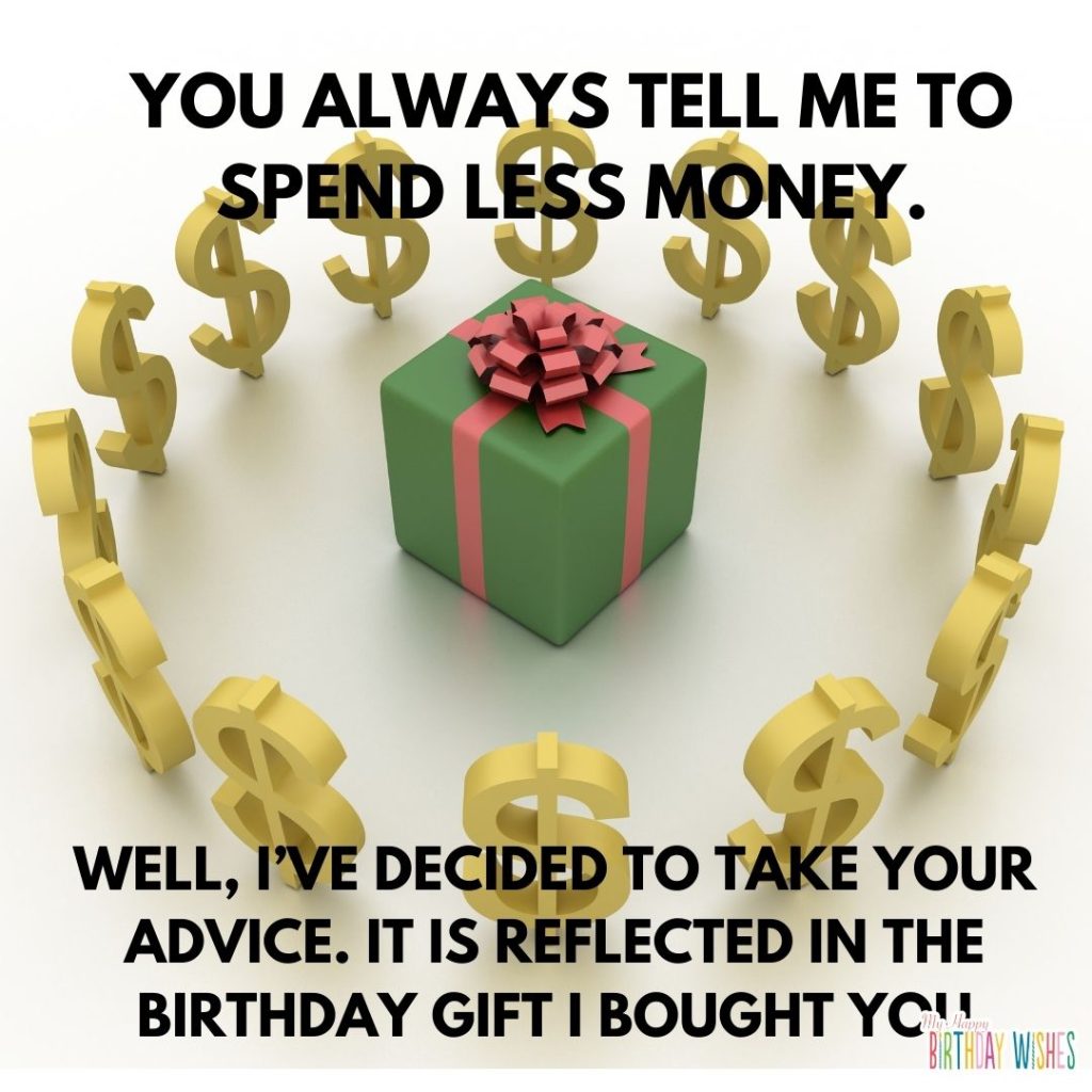 Birthday gift with dollar sign happy birthday memes