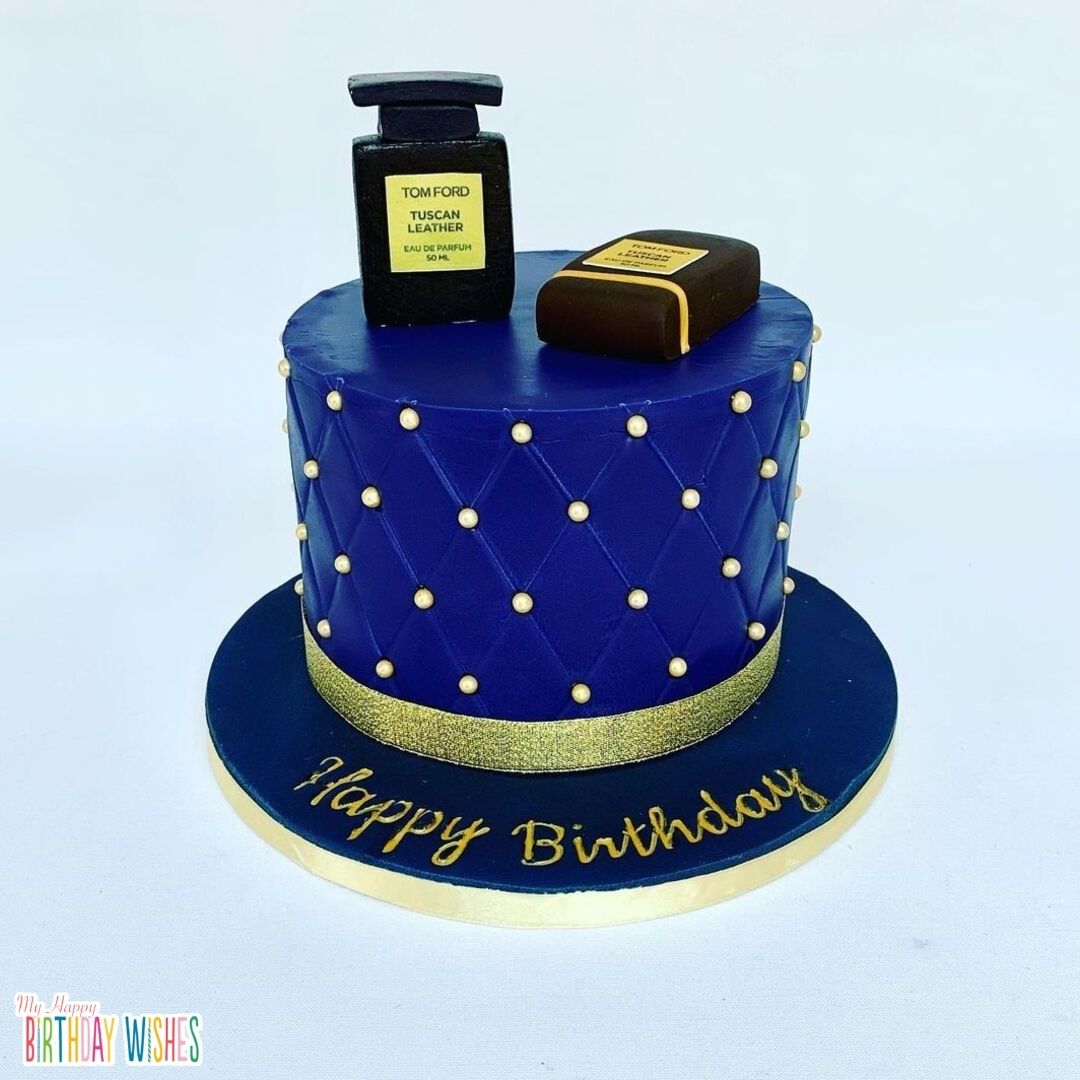 Tom Ford Cake - a cake made for men in blue gold colors.