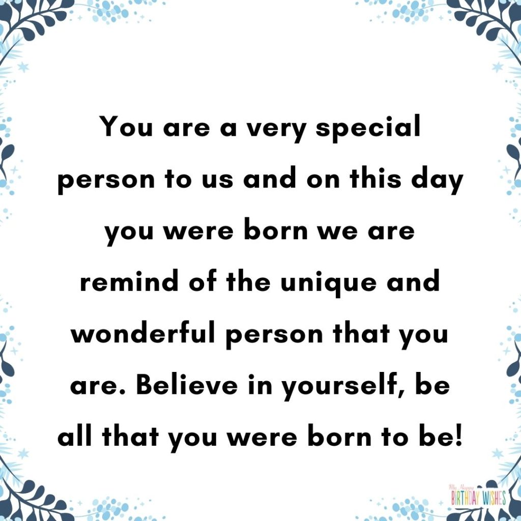 blue and leaves borders birthday greetings