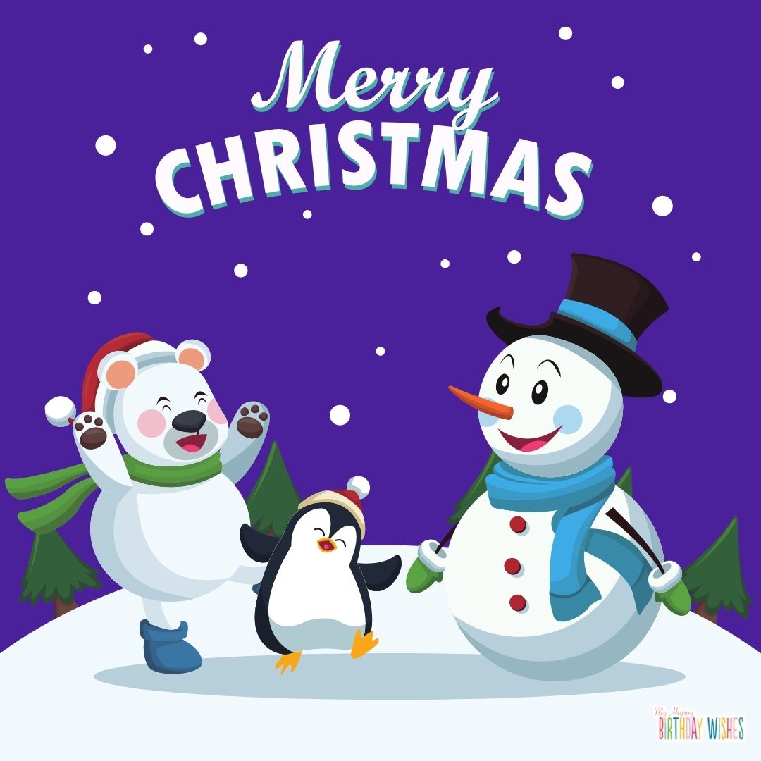 snowman with friends themed card