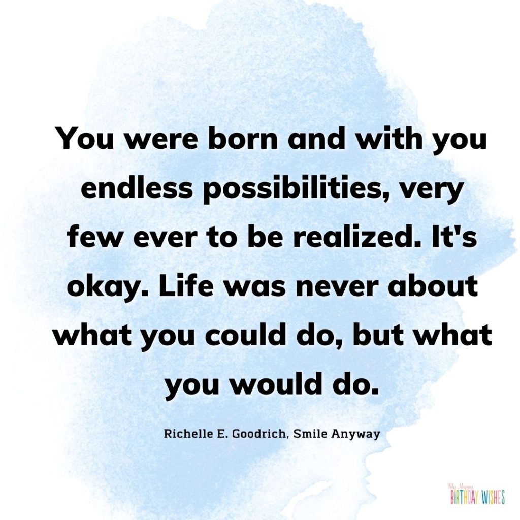 gradient blue themed minimal design birthday card