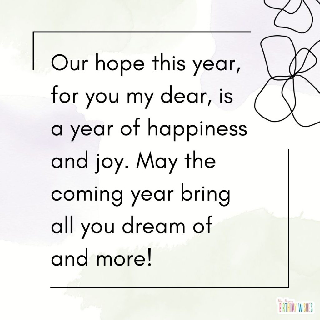 water color and monoline themed birthday card greetings