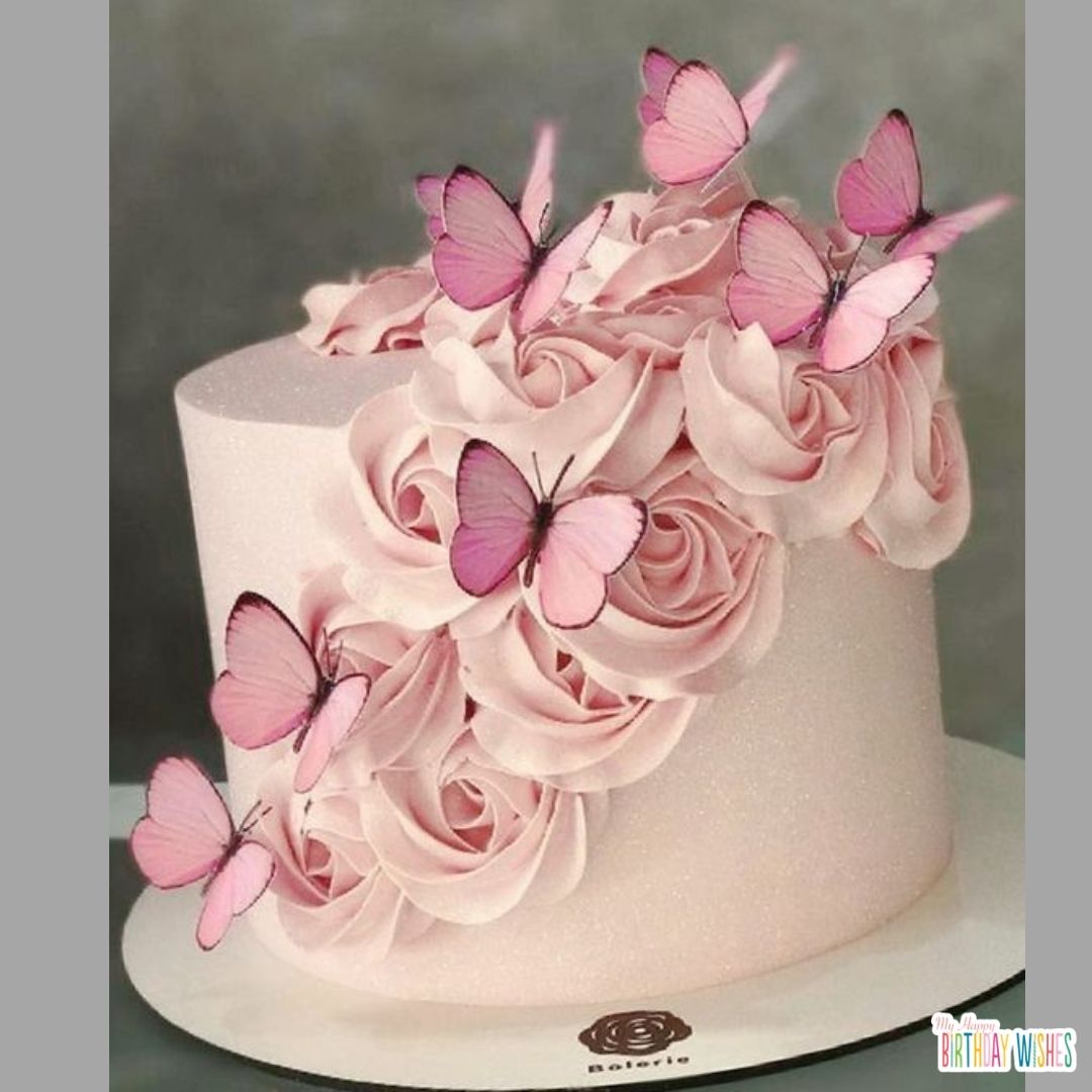 simple pink Birthday Cake design