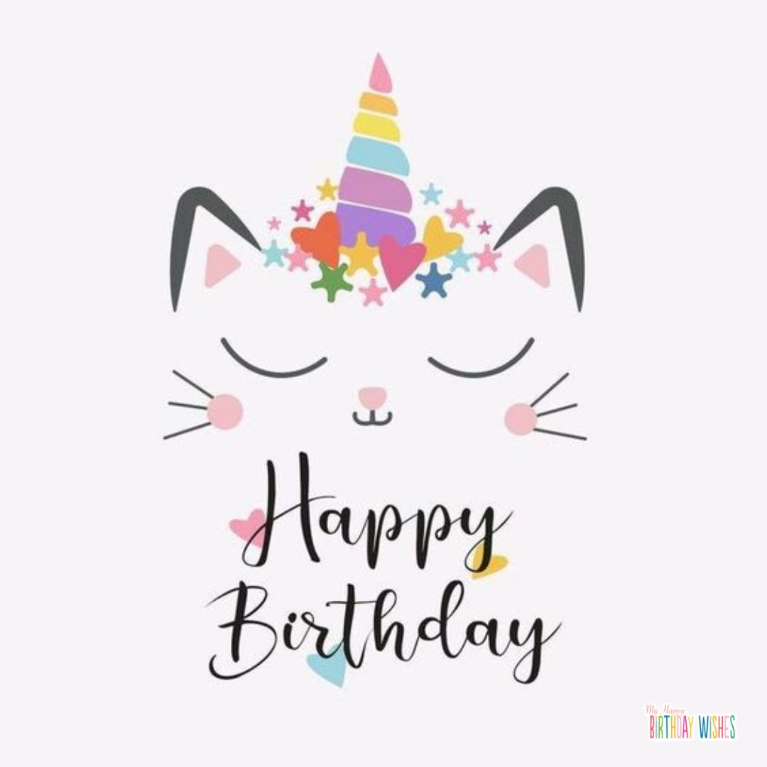 unique cat unicorn design to send for birthday card