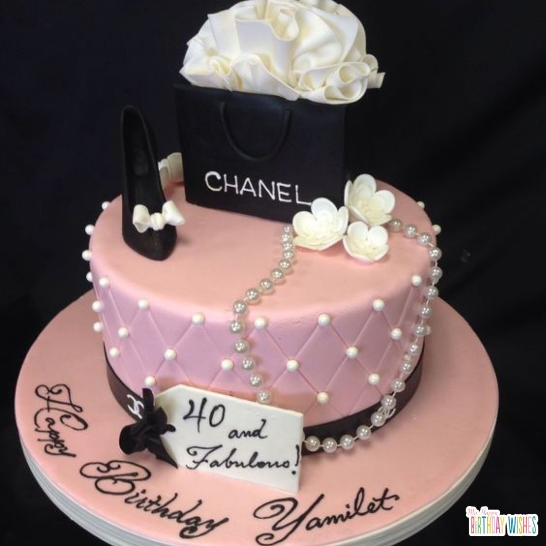 Birthday Cake with chanel accessories