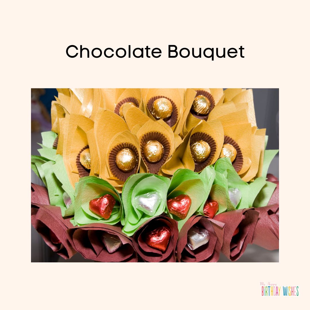 unique chocolate bouquet flower gift for her