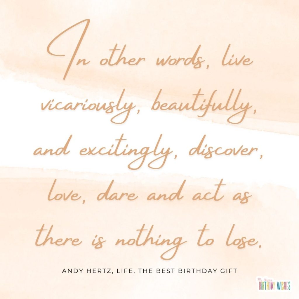 orange and abstract minimal themed birthday qoutes