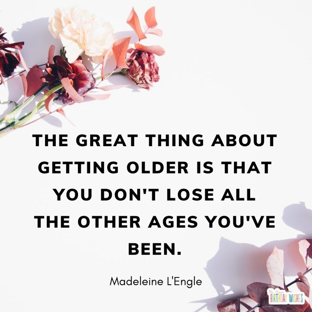 minimal and clean birthday quotes with flowers