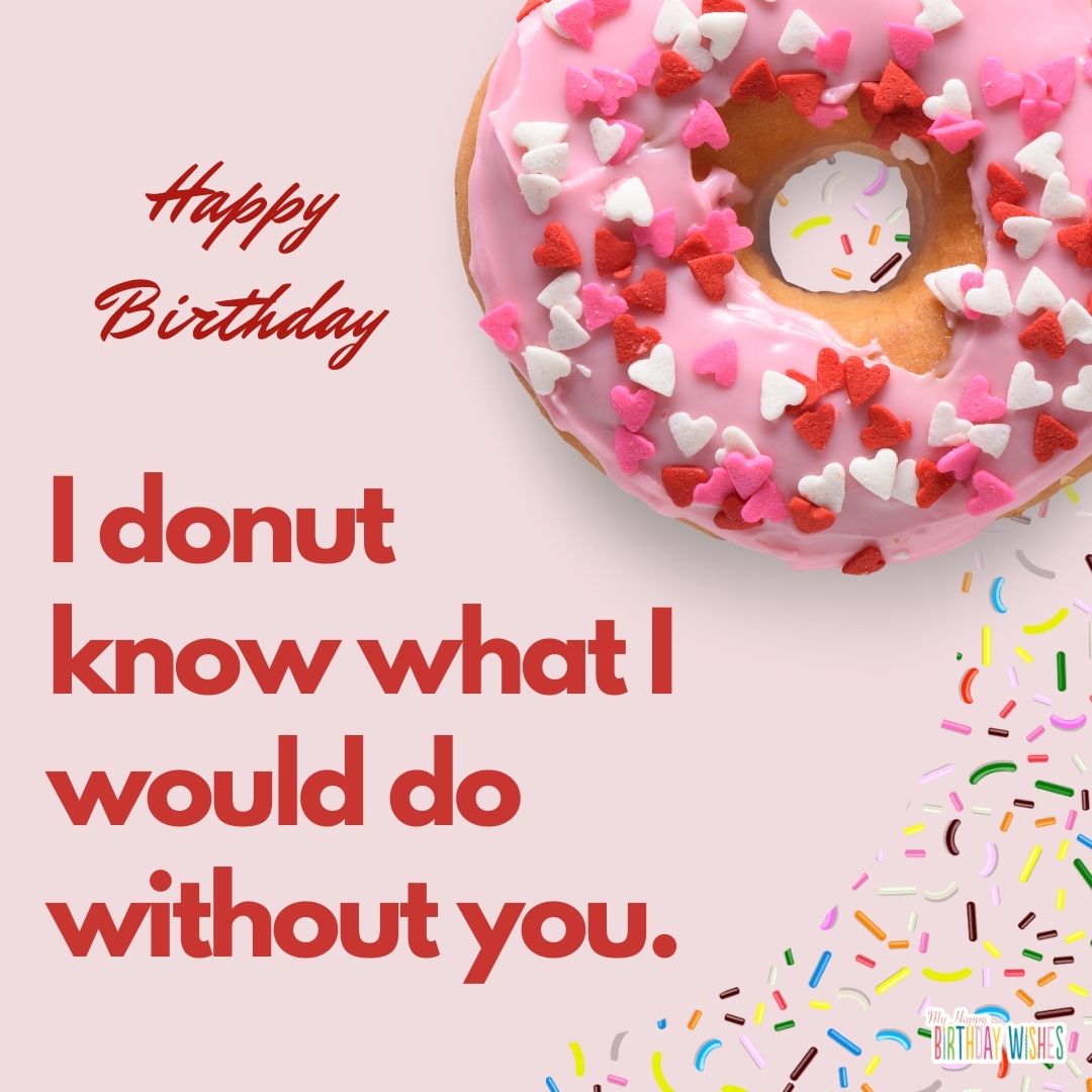 Doughnut themed birthday pun with doughnut design