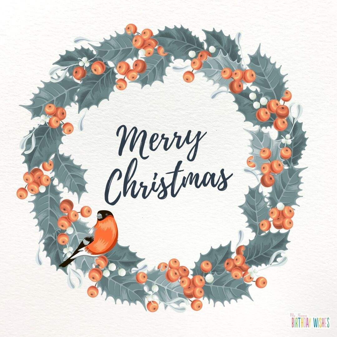leaves and peached design christmas card
