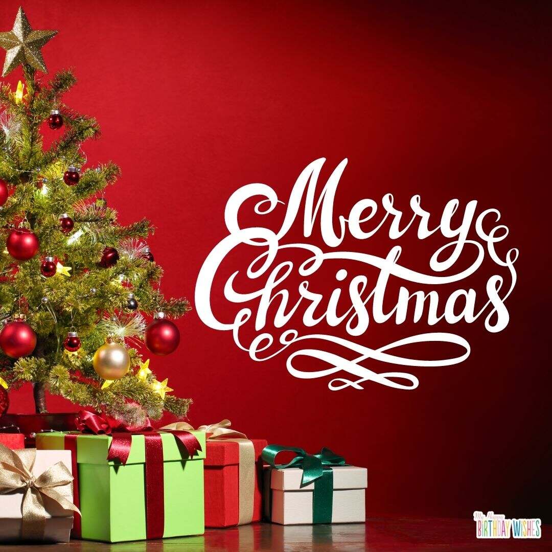 christmas tree and gifts design christmas card