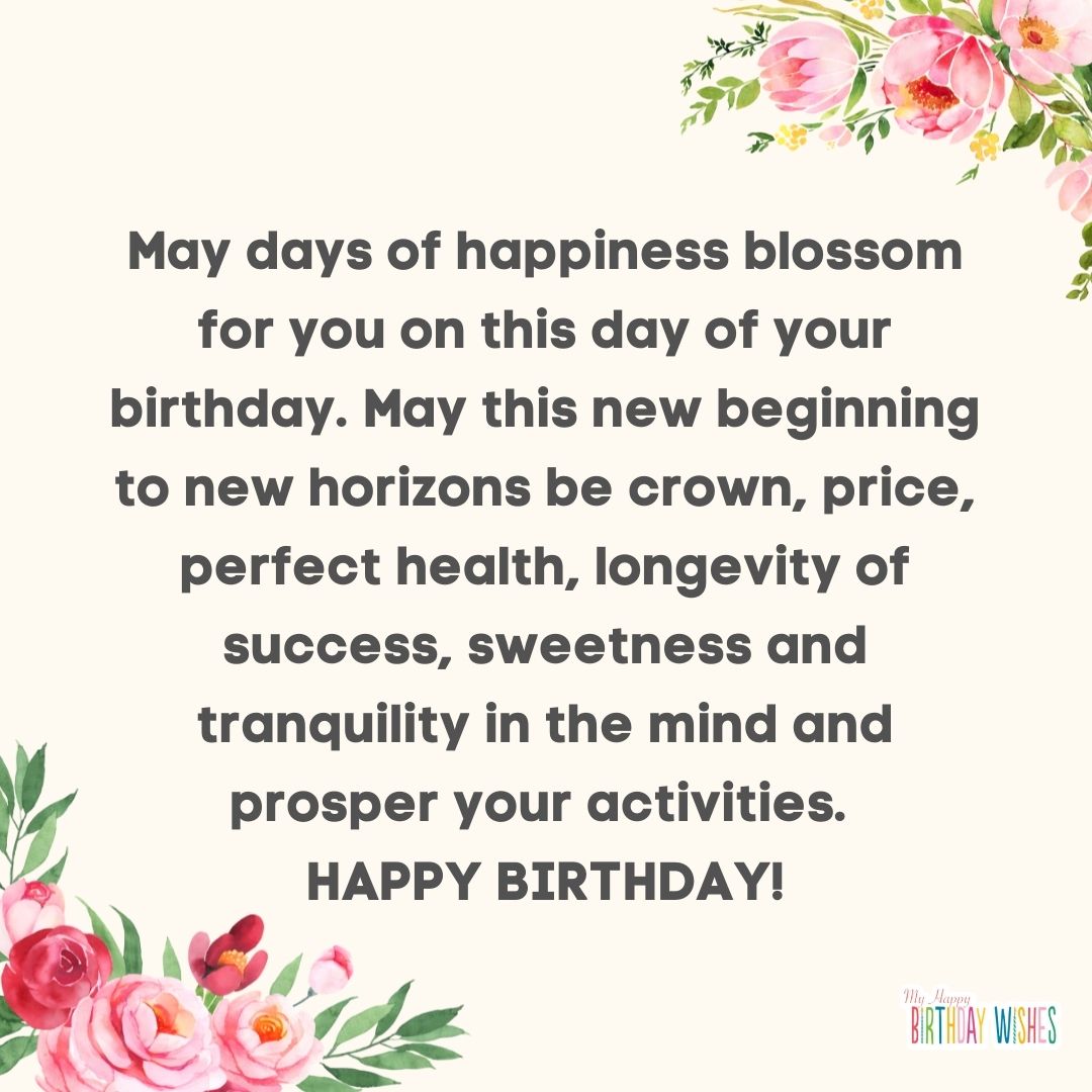 flower border design birthday greetings for someone