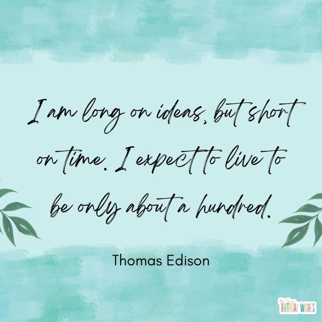 gradient water color blue and palm leaves birthday quotes