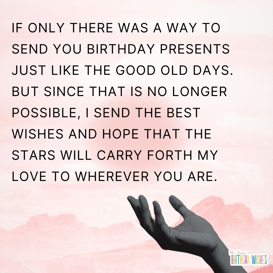 gradient pink water color design birthday card for someone in heaven