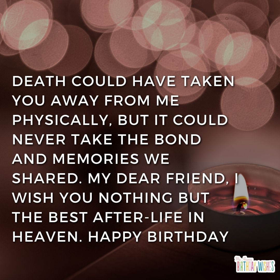 blurry lights birthday greetings for someone who is heaven