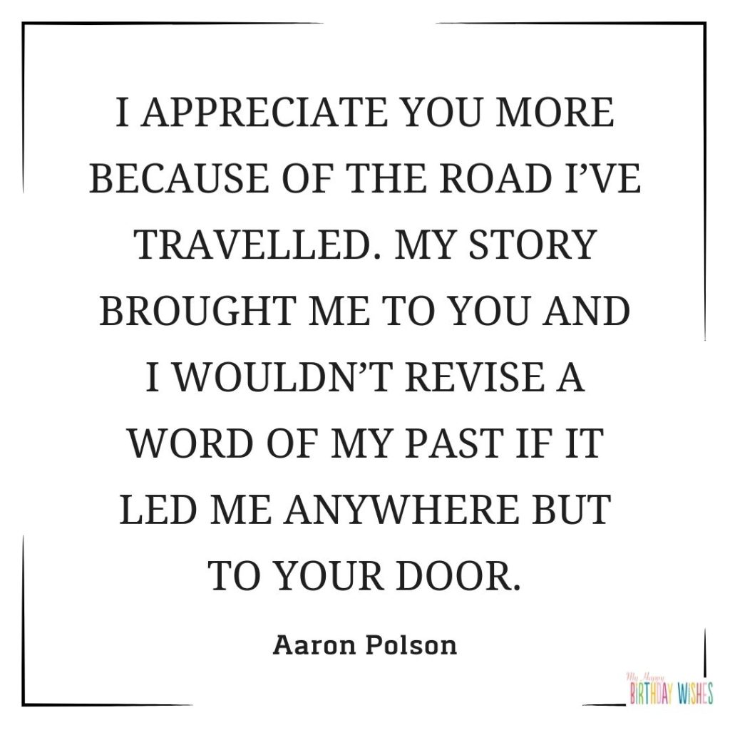 minimal white typography birthday quotes card