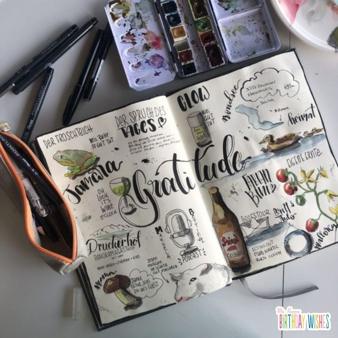 scrapbook design full of lettering and stickers design