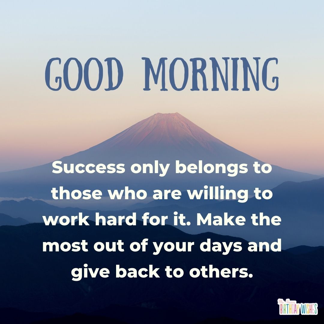 mountains and fog design theme morning quote card