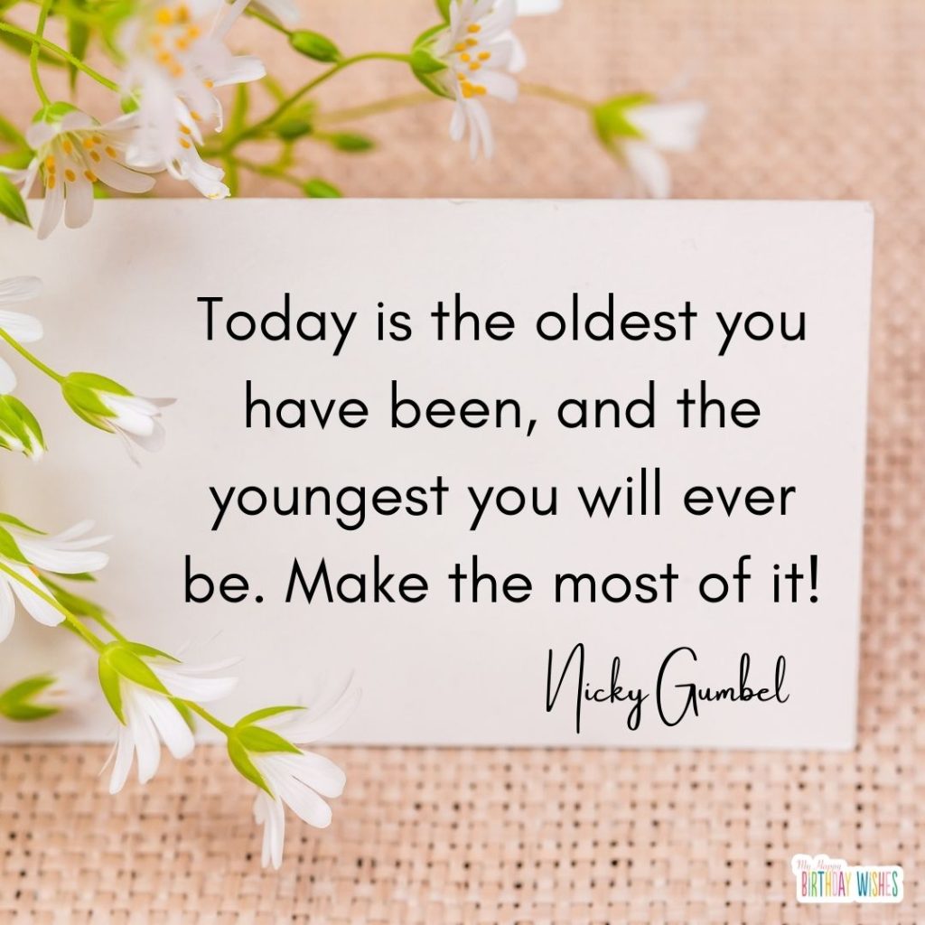 mini flowers and simple design birthday quotes