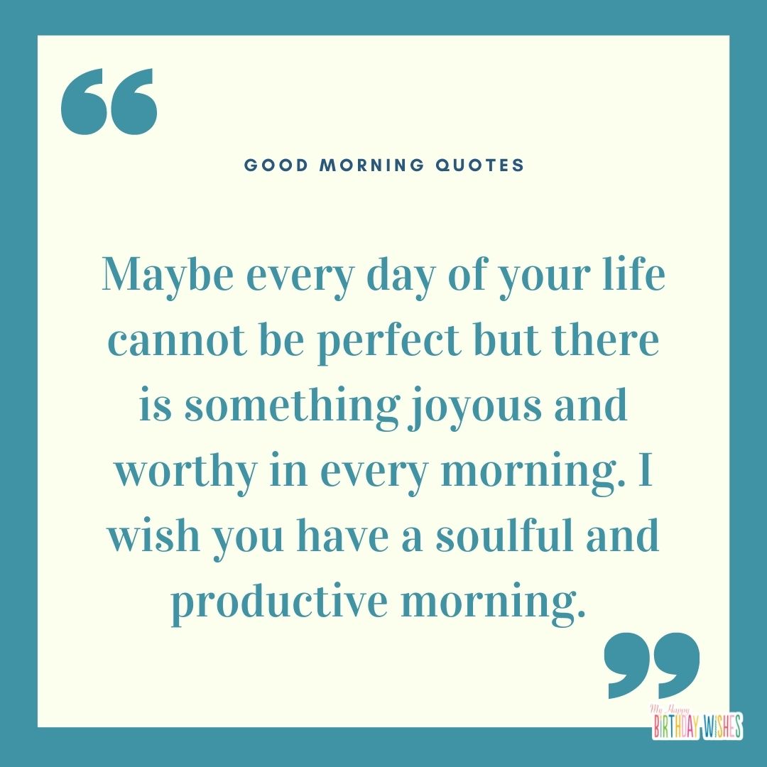 cream and blue morning quotes card