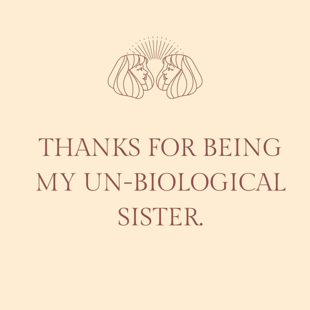 thank you quotes for unbiological sister with minimal design