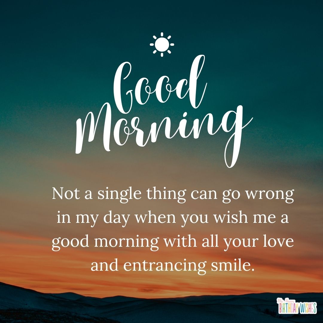 good morning quotes with sunset design