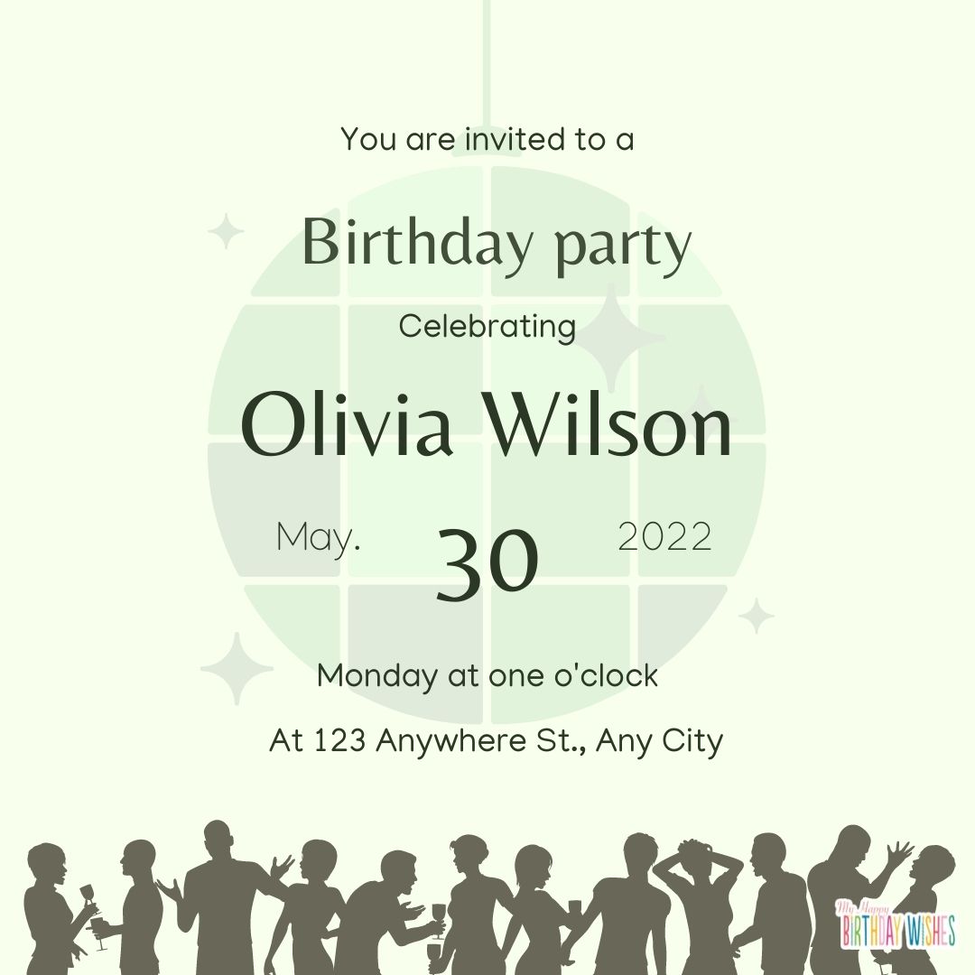 birthday party Invitation Card with people drinking design