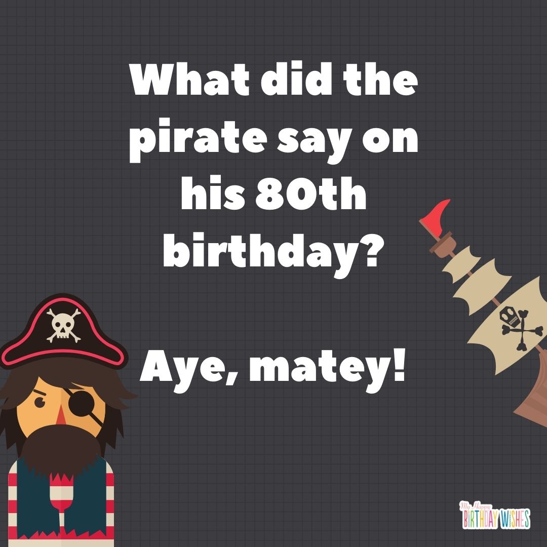 pirate themed design birthday pun with pirate boat clip art