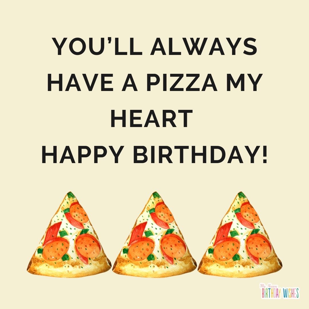 pizza themed design birthday pun minimal design